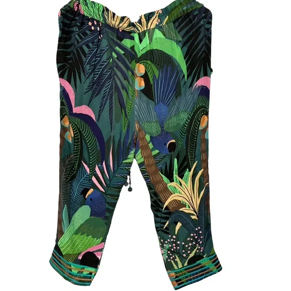 FARM Rio x Anthropologie Tropique Embroidered Capri Pants Small Petite - Picture 4 of 4